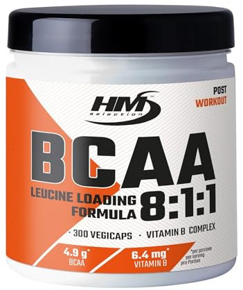 BCAA 8:1:1-300 Capsule • Integratore a base di aminoacidi ramificati (rapporto 8:1:1) • con vitamine B6, B2, B1 e B12.
