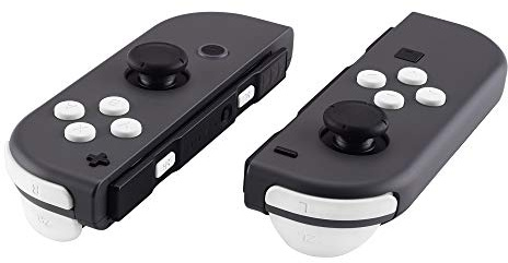 eXtremeRate Ersatz Buttons Set für Nintendo Switch Joycon, Matt DIY-farbige Knöpfe & Tools, Tasten Ersatzteile für Switch OLED Joy Con(Weiß)-Ohne Joycons