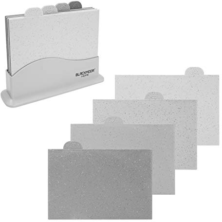 Blackmoor Grey Chopping Board Set of 4 / Versatile and Durable Chopping Boards for Kitchen/Cutting Meat, Fish, Vegetables, Hot Foods and More/Dishwasher Safe