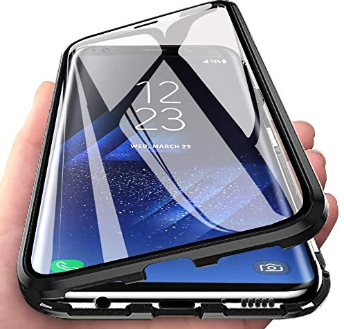 Wishcover Magnetische Schutzhülle für Huawei P40 Pro, magnetische Adsorption, vorne und hinten, Hartglas, transparent, Vollbild-Abdeckung, Klappdeckel, einteiliges Design für Huawei P40 Pro