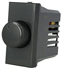 Regolatore Dimmer A Manopola 220V compatibile Con Axolute per supporti e Moduli da incasso Nero Grigio/Silver Bianco | Compatibile con BTicino Axolute | Incasso (Nero cod.34)