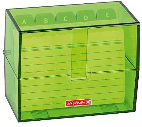 NEU BRUNNEN Karteikasten / Karteikartenbox DIN A7, mit Karteikarten, kiwi