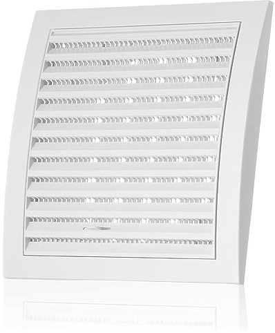 Ø 150mm Rejilla de Ventilación Regulable de Plástico ABS Blanco con Mosquitera y Brida - Rejillas de Ventilación Rectangulares