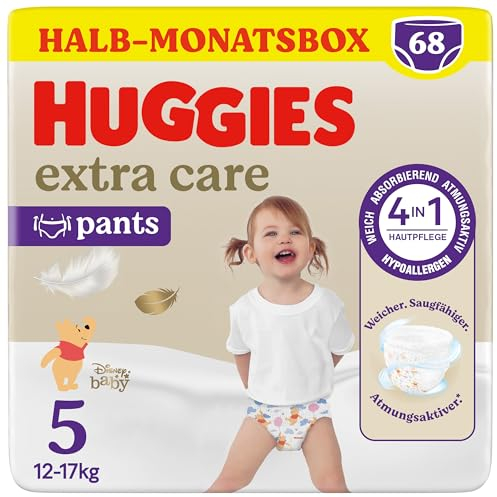 Huggies Extra Care Pants mit Disney-Design Größe 5, 68 Windeln (2x34), Halb-Monatsbox