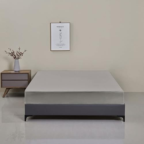 Morbuy Matratzenbezug mit Reißverschluss Rundumschutz Matratzenschoner Komfort Encasing Bettwäsche, Atmungsaktiv Umhüllung Zwischenbezug für die Matratze Höhe 30cm (160x200x30cm,Grau)
