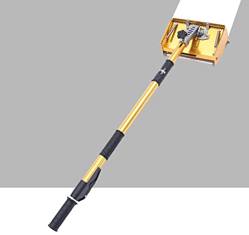 Caskunbsy Paleta para paneles de yeso, Drywall Flat Taping Finishing Box Tool, Aleación de Aluminio Silicona, Barra ajustable 90-150 cm, Mango retráctil, Herramienta de acabado para paneles de yeso