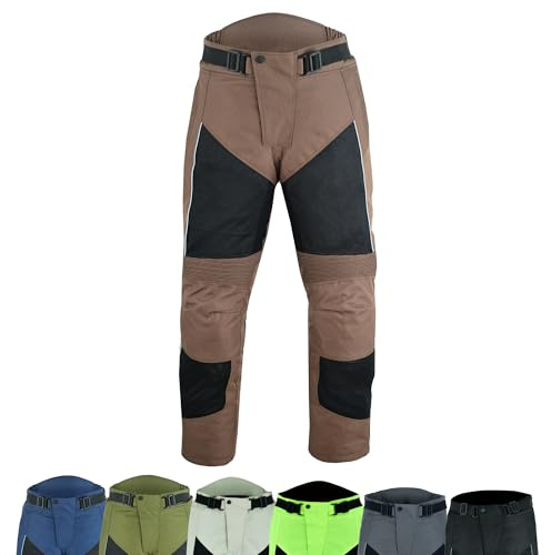 warrior gears Mens Air Mesh and 600D Cordura Textile Motorcycle Trousers CE Protective Armoured Textile Racing Motorbike Pants with Mesh and Waterproof Lining Breathable Bikers Textile Clothing