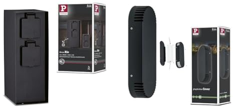 Paulmann 94313 Outdoor Steckdosensäule RIO 4 fach & 939.04 Outdoor Plug & Shine Cover Kunststoff 93904 Trafobox Aussenleuchten Zubehör