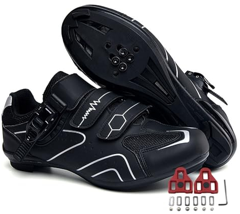 Hixingo Fahrradschuhe Herren Damen Radsportschuhe Rennradschuh Kompatibel mit Look SPD-SL Delta Lock Pedal Reitschuhe, Unisex Schuhe Draussen Leichte Radschuhe Rennrad Schuhe