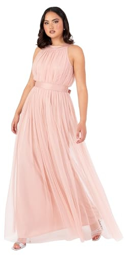 Anaya with Love Damen Ladies Maxi Dress for Women Halter Neck Long Sleeveless with Belt A Line Evening Gown Ball Prom Wedding Guest Bridesmaid Kleid (1er Pack)