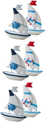 Garneck 6 Stück Segelmodell Desktop Segelboot Segelverzierung Segelmodell Bootsmodell Segelboot Verzierung Tischplatte Segelboot Ornamente Nautisches Segelboot