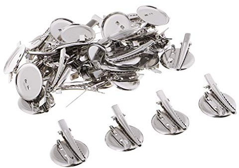 30 Stück Runde Brosche Basis Haarspangen Cabochon Blank Tray Brosche Pins 30mm