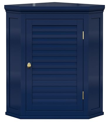 Teamson Home Glancy Eckhängeschrank Abnehmbar, Marineblau | Abnehmbar