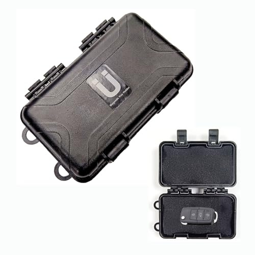 BSDYCL Magnetic Key Box for Under Car Hide a Key Outside Hidden Safe Stash Box Magnetic Key Holder Magnet Built In Outdoor Storage Solution for Securely Storing Small Items
