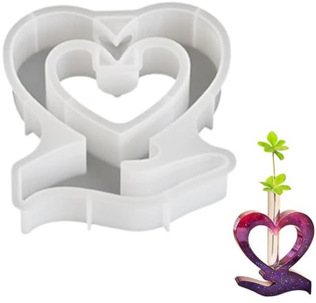 Stampo in silicone a di cuore, stampo di vaso a di cuore,Stampi per contenitori di vasi di fiori - Stampi in gesso riutilizzabili, stampo in cemento artigianale per San