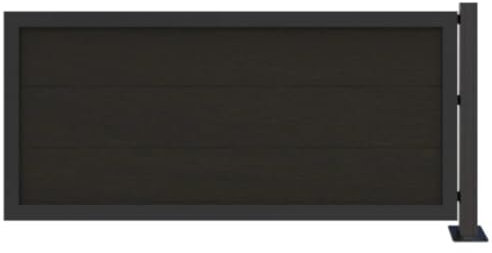 HORI Sichtschutz Rahmenzaun Halbhoch Anbauset WPC Zaun Robuster Windschutz Modernes Lamellenzaun Design Ideal für Garten & Terrasse Einfach zu Montieren Aufschrauben anthrazit