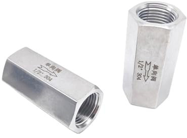 Clapet anti-retour à filetage femelle hexagonal en acier inoxydable 304, 1/8, 1/4, 3/8, 1/2, 3/4, 1, 1 pièce(1/2,304)