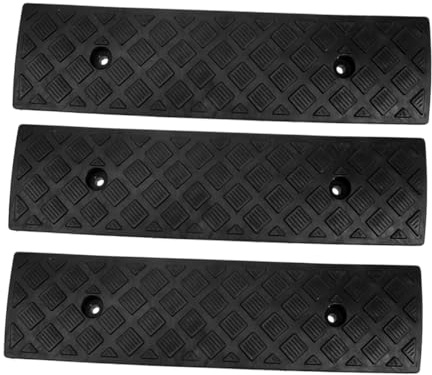 Rampe per Soglia 3 Pezzi in Plastica Nera per Casa e Veicoli