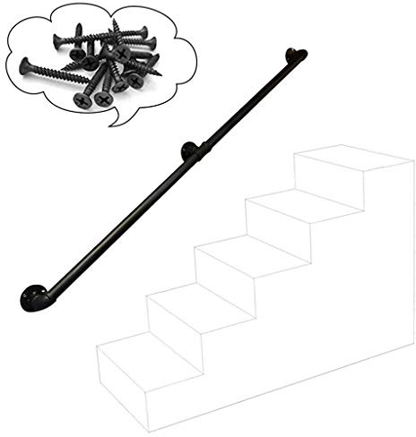 Kit de garde-corps d'escalier en fer forgé avec support en métal pour intérieur et extérieur, balustrade pour terrasses, balcons, fenêtres réglables 30 600 cm (taille : 180 cm)