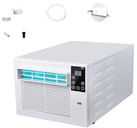 QINPI Aire Acondicionado portátil de 280 W, sin instalación, compresor de Alta eficiencia y Ahorro de energía, enfriamiento y deshumidificación rápidos, Ideal para Camping, Cocina
