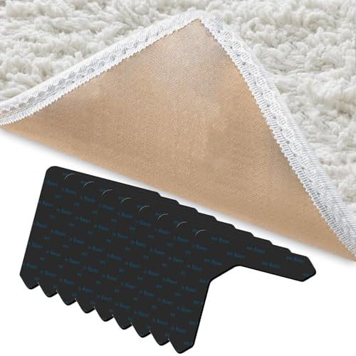 8Stk Antirutschmatte FüR Teppich, Teppich Antirutschunterlage, Waschbar und wiederverwendbar, Keine Beschädigung für Boden, Teppichstopper für Laminat, Parkett & Hartholzböden (Rechter Winkel)