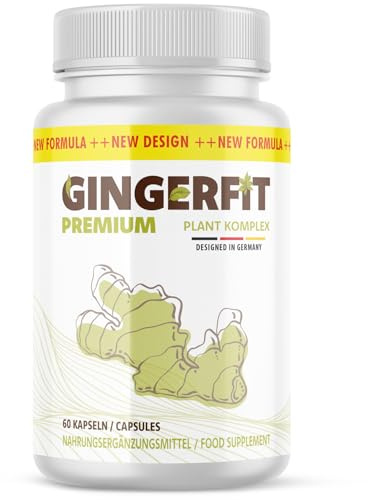 Gingerfit Premium Kapseln | Hochwertige Inhaltsstoffe | Ginger Fit in der großen Maxi-Dose | Inhalt 60 Kapseln