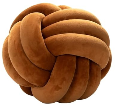 WENYAZIGUO Coussin noué, Oreiller Boule noué tissé à la Main, Plusieurs Tailles Multicolores for canapé et Chevet(Caramel Color,20x20cm)