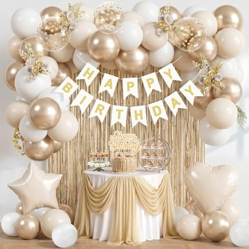 Gold Birthday Decorations, 48pcs Champagne Gold Party Decorations