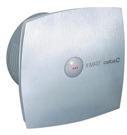 Cata Extractor Baño X-Mart 10 Matic Inox Ventilador Sistema Extracción Perimetral Ancho 15 cm Potencia 15W 2500rpm Apertura Cierre Automático Timer Luz Protector 98m3/h Ligero 0,65kg Color Inox