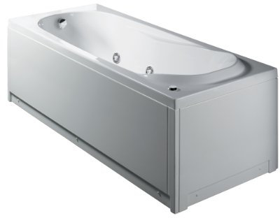 Gladh - Bañera rectangular con hidromasaje y panel milo 160 x 70 cm