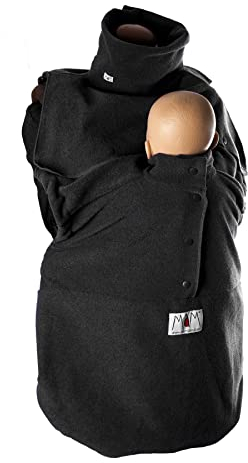 manduca by MaM® > Snuggle Cover < 2 in 1 Tragecover - Fleece Cover & Loopschal für Babytragen (Snuggle Cover Black/schwarz)