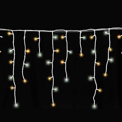 GARTENPIRAT Catena luminosa gocce ghiaccio 480 LED bianco caldo/freddo 12 m
