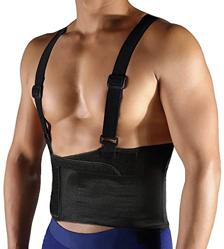 FITTOO Working Lumbar Lower Back Brace Support Belt with Adjustable Straps - Back Pain Relief, Injury Recovery, Heavy Lifting Support, Personal Daily Care