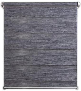 Deco4Me Doppelrollo Klemmfix ohne Bohren - Anthrazit-meliert, 70 x 160 cm - Vario Duo Rollo in Leinen, Holzoptik - lichtdurchlässig & Blickdicht - Stoffbreite 66 cm