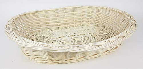 Tigana - Weidenkorb mit Zopfrand Hundekorb aus Vollweide in Weiß 80 cm (ohne Kissen)