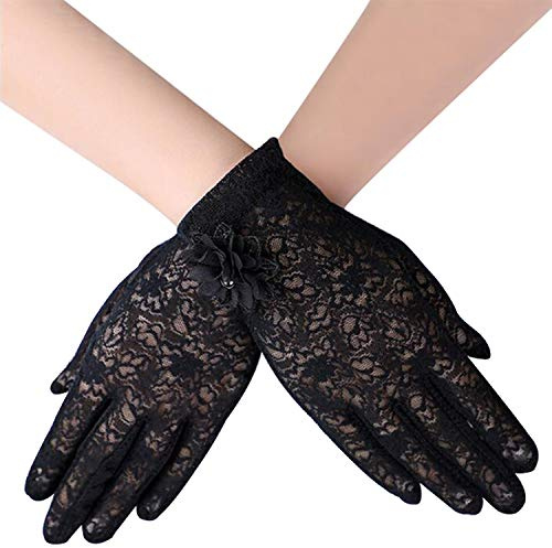 LERTREE 1 Pair Ladies Lace Gloves Womens Mittens for Wedding Opera Evening Party Banquet Dress