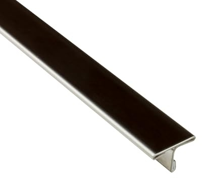 T-Profil Edelstahl Schiene Übergangsprofil V2A 2,5m 15mm glänzend silber | Für saubere Übergänge zwischen Fliesen, Laminat und Bodenbelägen, 15mm Übergangshöhe, 2,5m, V2A Edelstahl, glänzend, silber