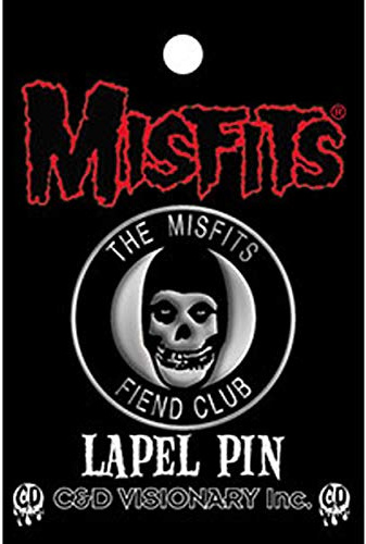 C&D Visionary Misfits Fiend Club Anstecknadel aus Metall, 3,8 cm, Schwarz, Weiß