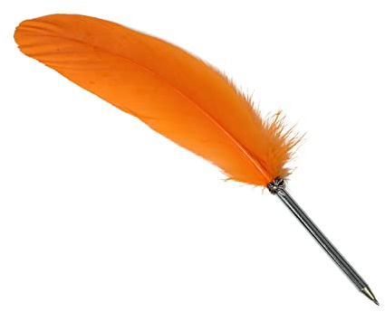 OPENDGO Federkiel-Kugelschreiber, schwarze Tinte, natürliche Federstifte, raffiniert, plattiert, für Schule, Geburtstag, Hochzeit, Geschenk, Retro-Dekoration