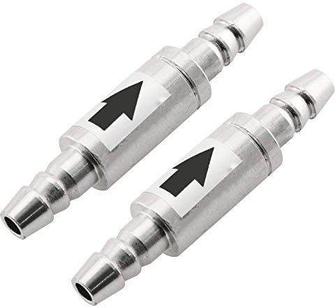 2 PCS Stainless Steel One Way Check Valve,Air CO2 Line Tubing Regulator for Anti-Backflow Non-Return in Aquarium System