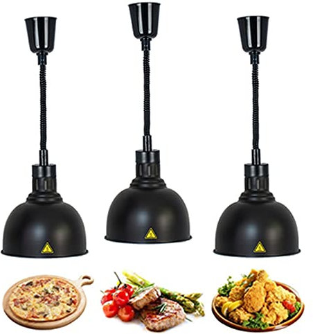 HJKHNK Commercial Food Heat Lamp, 220V Retractable Food Heating Lamp Food Warmer High Power Commercial Hotel Kitchen Equipment Restaurant Supplies, Lampshade Diameter-25cm