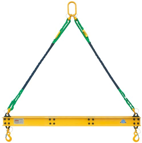 4400 LBS 2 Ton Aluminum 6' Lifting Spreader Beam Lifting Bar with 6 FT Round Sling Bridle Heavy Duty Light Weight