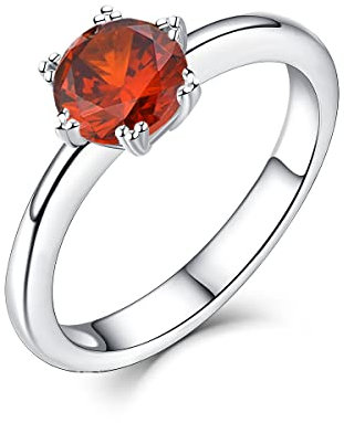 YL Ring för damer, förlovningsring/damring av silver 925, zirkon, solitärring, silverring, vigselring för kvinnor, Kubisk zirkonia