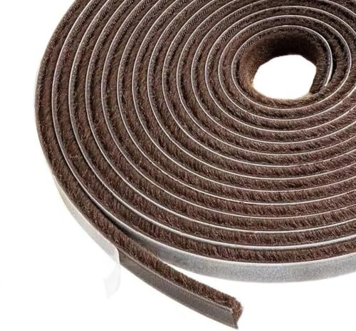 Lamondre 5m Bürstendichtung selbstklebend, Tür- und Fensterdichtung, 9mm x 5mm, Braun