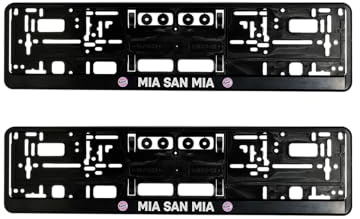 FC Bayern München Kennzeichenhalter 3D 2er-Set (Schwarz/Rot) I Für Kfz & Fahrradträger mit Logo-Prägung I 520 x 110 mm I Offiziell lizenziert