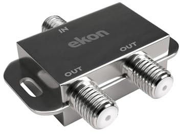 ekon Divisor de 3 enchufes Tipo F Ideal para televisores, Smart TV, decodificadores, satélites terrestres Digitales, Cuencos
