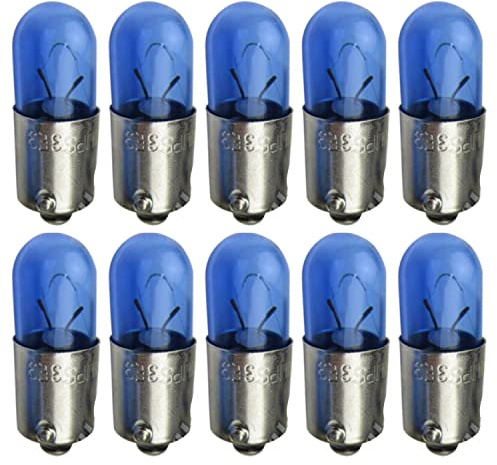 akhan 10 Stück Ba9s Blau Xenon Look Metallfassung 5W Ersatzbirne