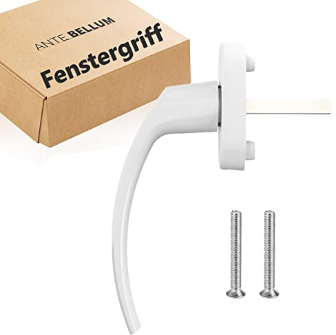 Poignée de fenêtre blanche en aluminium - Accessoire sûr et élégant pour les fenêtres et les portes avec une tige de 35 mm de long. Convient à la plupart des fenêtres standard. (blanc, 1 pièce)