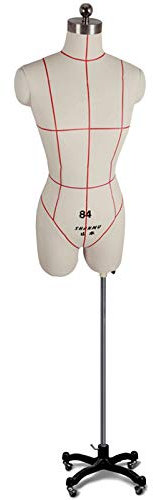 Damen-Nähpuppe in Übergröße, Styropor-stehender Kleidungs-Schaufensterpuppen-Torso mit Rollunterlage, höhenverstellbare Schneiderpuppen-Schaufensterpuppe (Color : White, Size : XXL-Model 88) beautiful