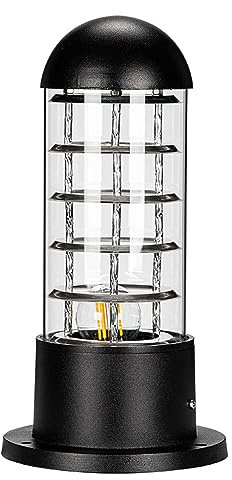Mengjay Lampadaire Exterieur éclairage Terrasse, Borne Lumineuse Jardin,E27 Etanche Rustique Sur Pied Décoration Aluminium Éclairage De Jardin Éclairage moderne Lampe Pilier Portail (Noir)